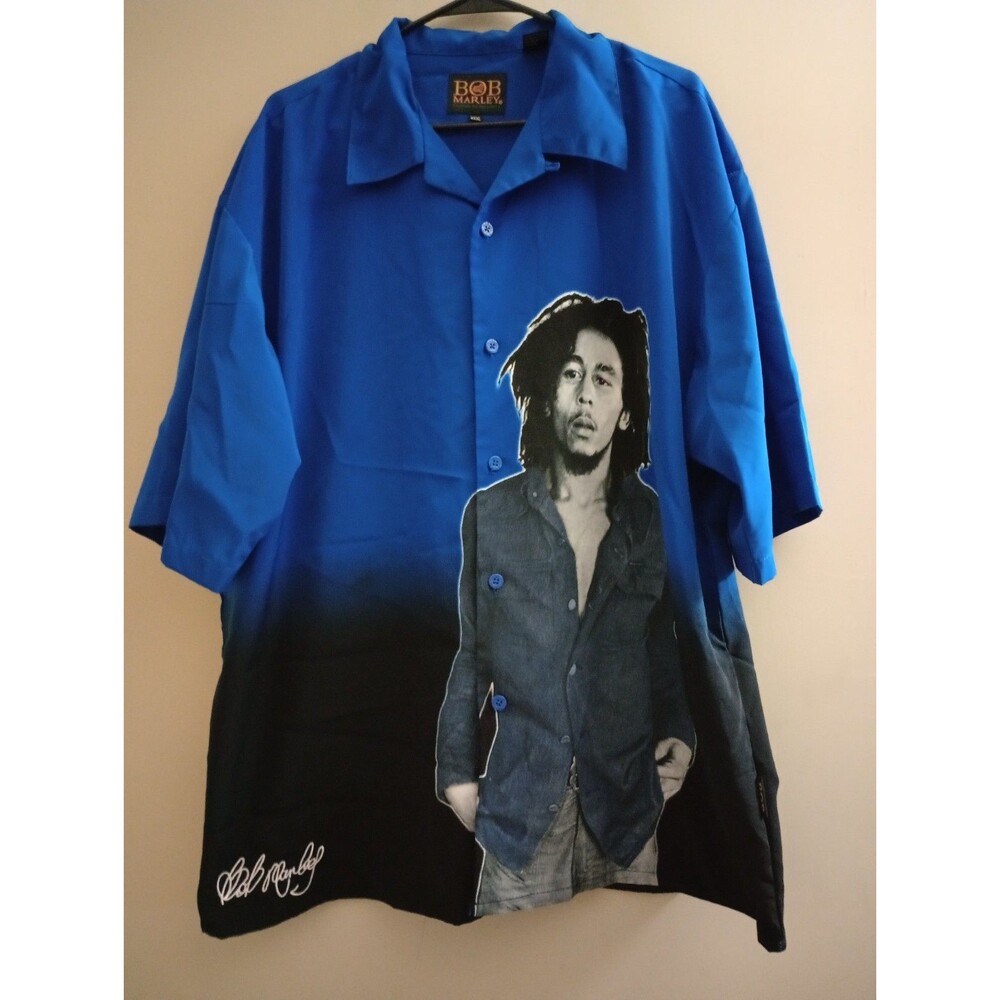 VINTAGE Dragonfly Bob Marley Button Up Shirt Size XXXL